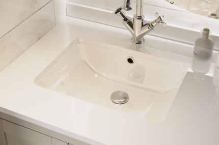 Vanity Unit with White Quartz Worktop